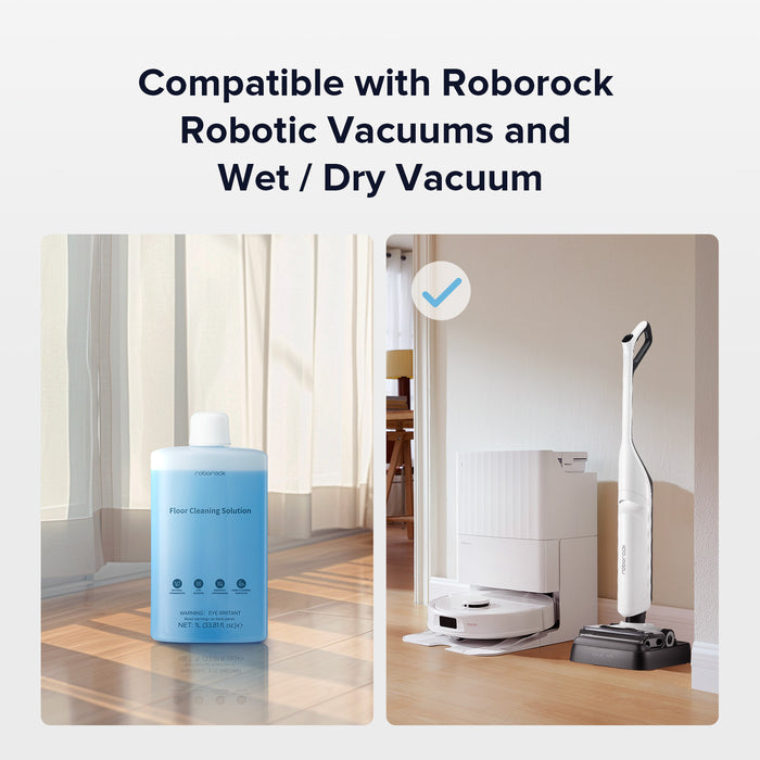 roborock vloerreinigingsoplossing compatibel met robotstofzuigers met dweil- en nat- en droogfunctie 1 liter 338 fl. oz.