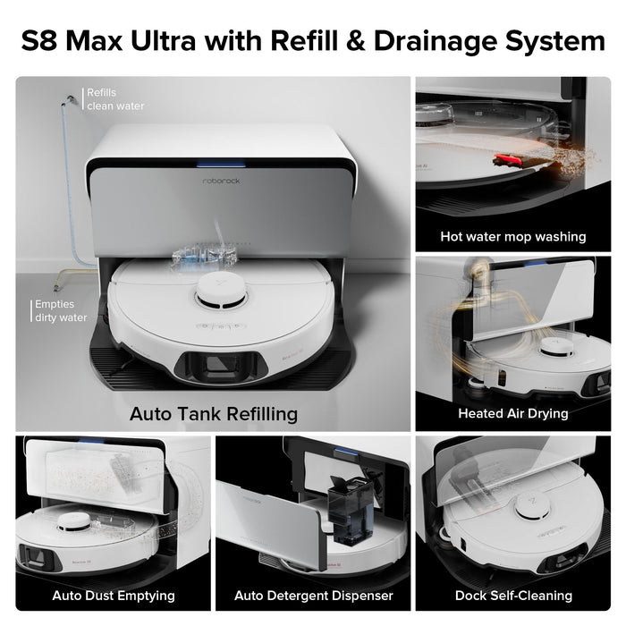 roborock s8 max ultra met navul- en afvoersysteem