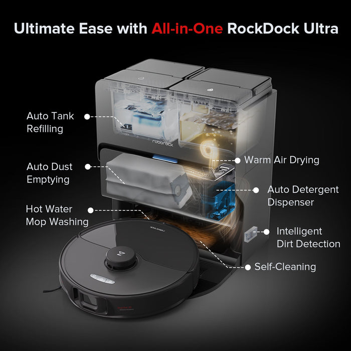 roborock s8 max ultra met 8-in-1 rockdock ultra
