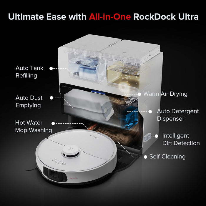 roborock s8 max ultra met 8-in-1 rockdock ultra