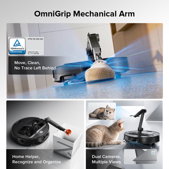 roborock saros z70 robotstofzuiger met omnigrip mechanische arm
