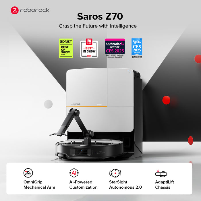 roborock saros z70 robotstofzuiger met omnigrip mechanische arm