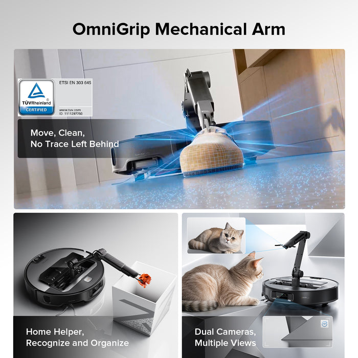 roborock saros z70 robotstofzuiger met omnigrip mechanische arm